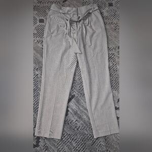 Women's Gray Plaid Tie-Waist Trousers